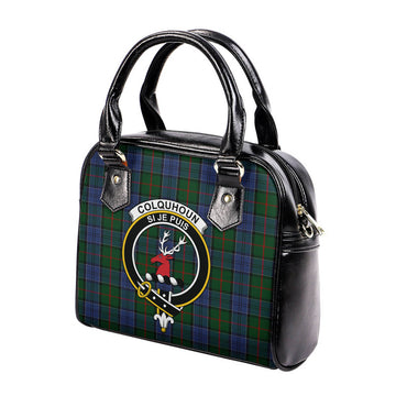 Colquhoun Tartan Shoulder Handbags with Family Crest