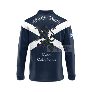 Colquhoun Tartan Lion Rampant Long Sleeve Polo Shirt  Proudly Display Your Heritage with Alba Gu Brath and Clan Name