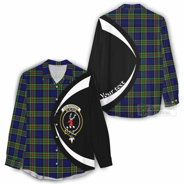 Colquhoun Tartan Women's Casual Shirt with Family Crest Circle Style