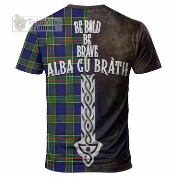 Colquhoun Tartan Family Crest T-Shirt Alba Gu Brath Be Brave Lion Ancient Style - Tartan Vibes Clothing
