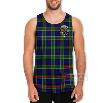 Colquhoun Tartan Men's Tank Top with Family Crest Celtic Skull Style