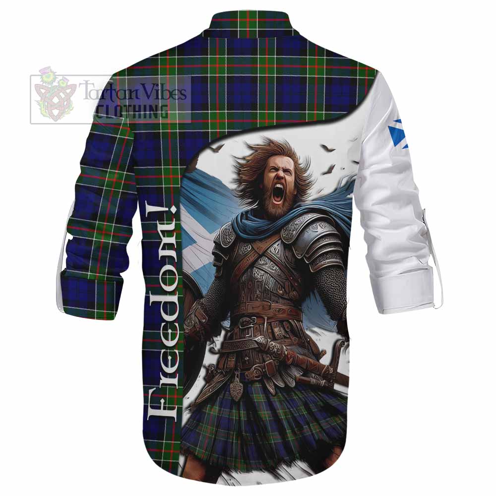 Tartan Vibes Clothing Colquhoun Crest Tartan Ghillie Kilt Shirt Inspired by the Freedom of Scottish Warrior