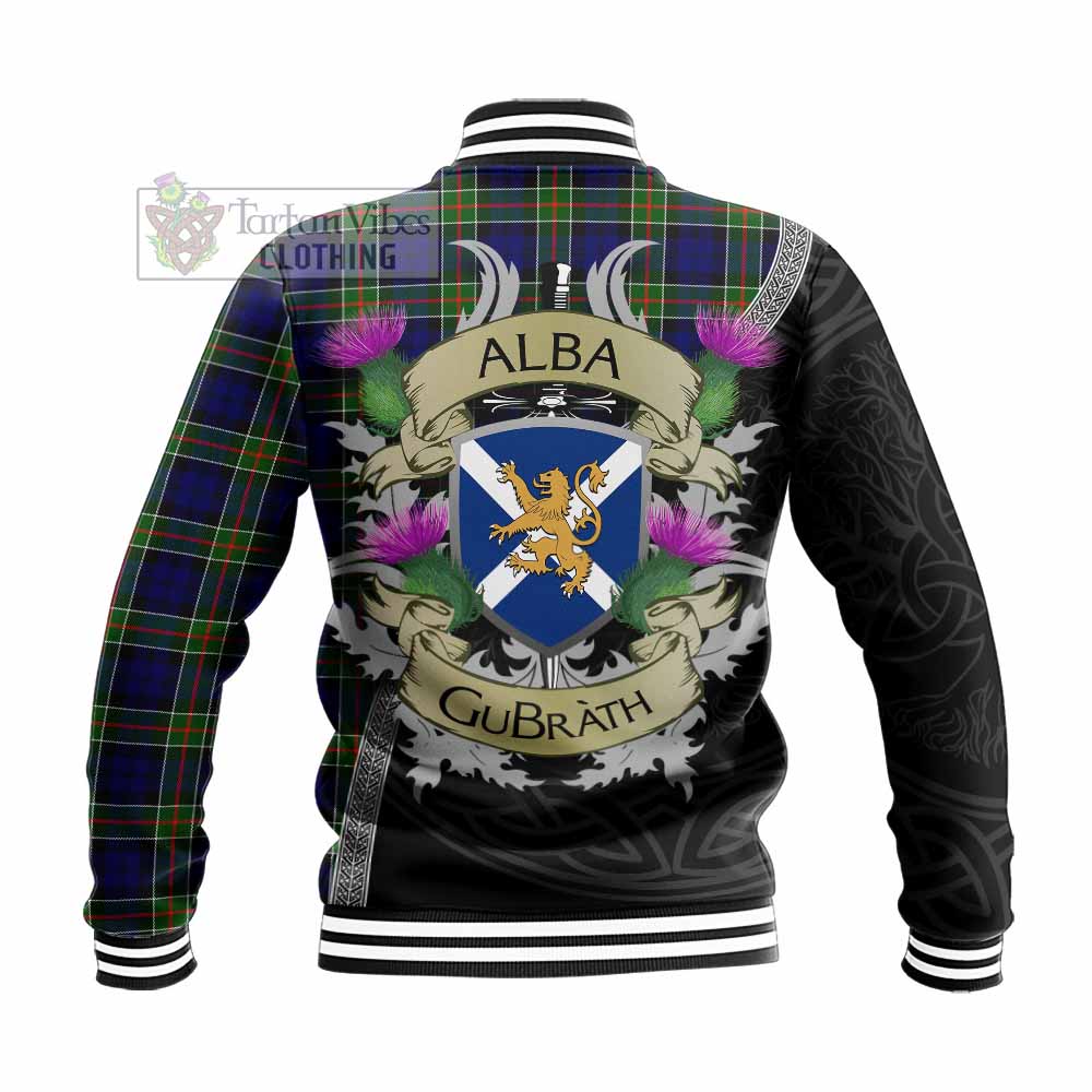 Colquhoun Tartan Family Crest Baseball Jacket Lion Rampant Royal Thistle Shield Celtic Inspired - Tartan Vibes Clothing