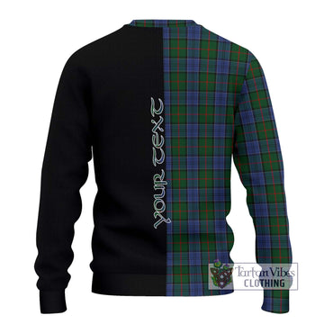 Colquhoun Tartan Knitted Sweater with Family Crest and Half Of Me Style