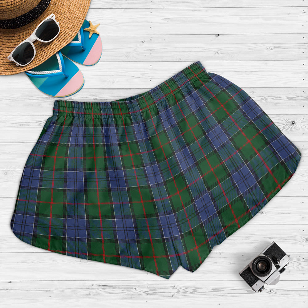 colquhoun-tartan-womens-shorts-with-family-crest