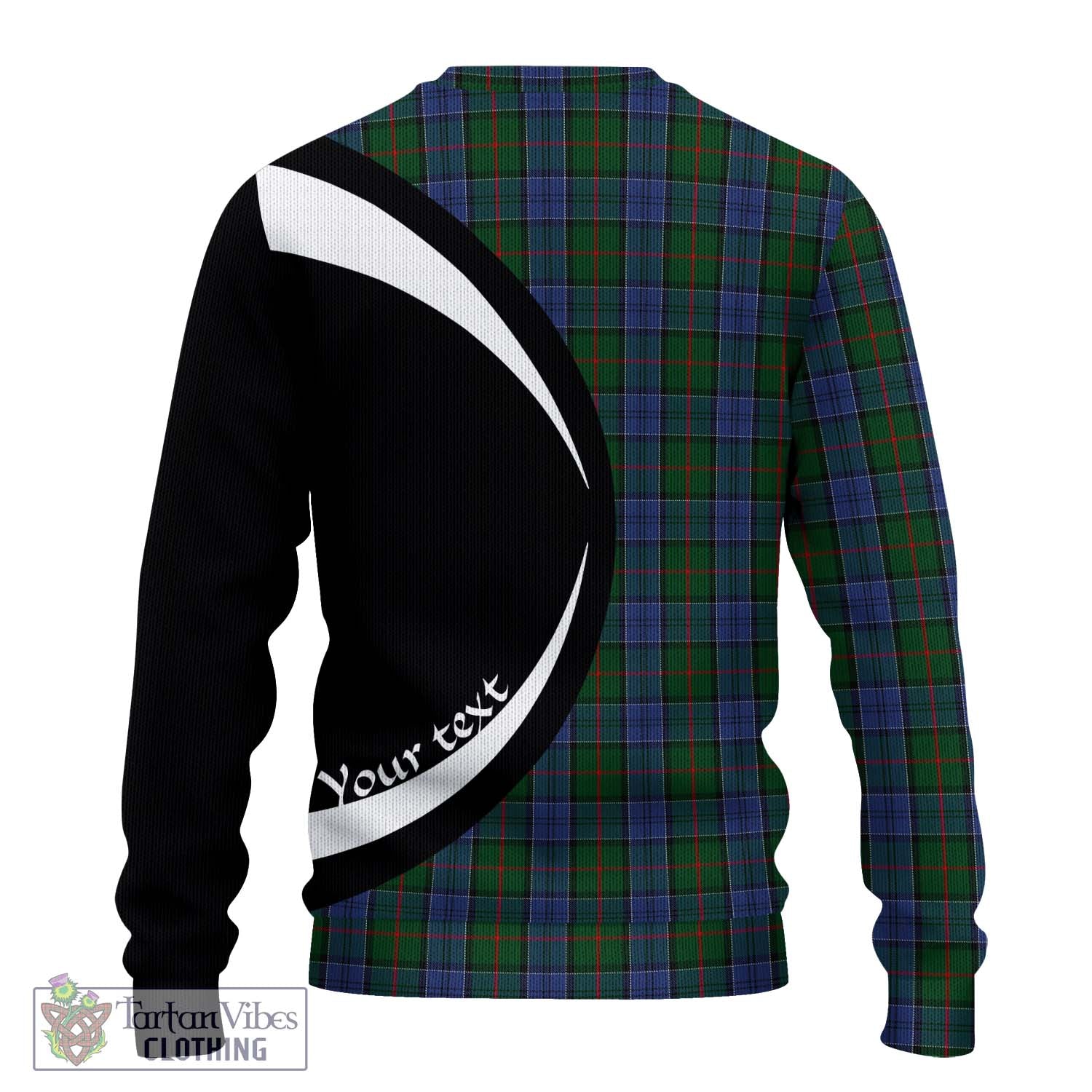 Colquhoun Tartan Ugly Sweater with Family Crest Circle Style - Tartan Vibes Clothing