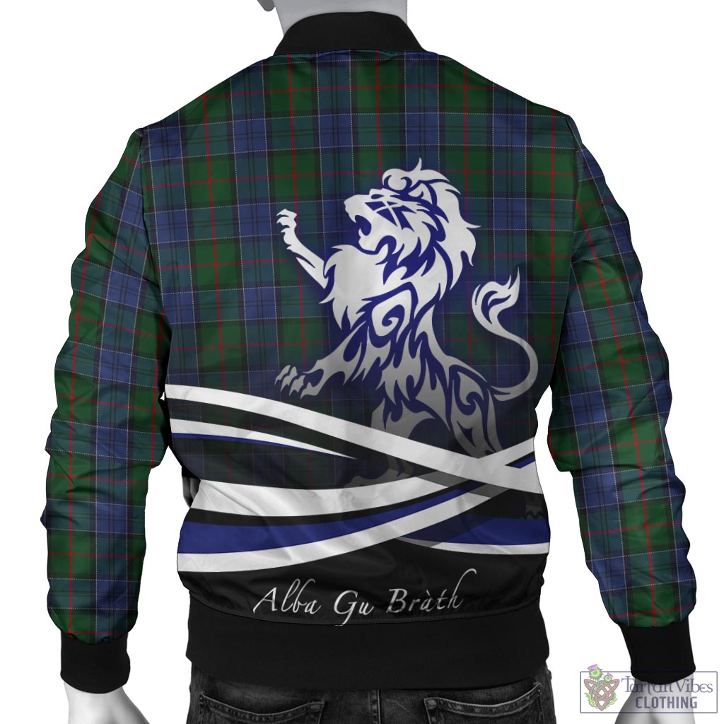 Tartan Vibes Clothing Colquhoun Tartan Bomber Jacket with Alba Gu Brath Regal Lion Emblem