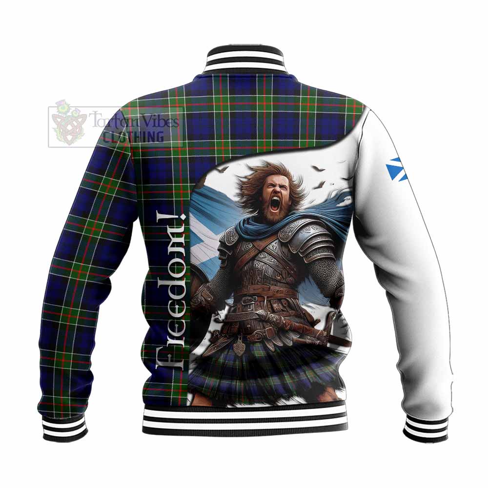 Tartan Vibes Clothing Colquhoun Crest Tartan Baseball Jacket Inspired by the Freedom of Scottish Warrior