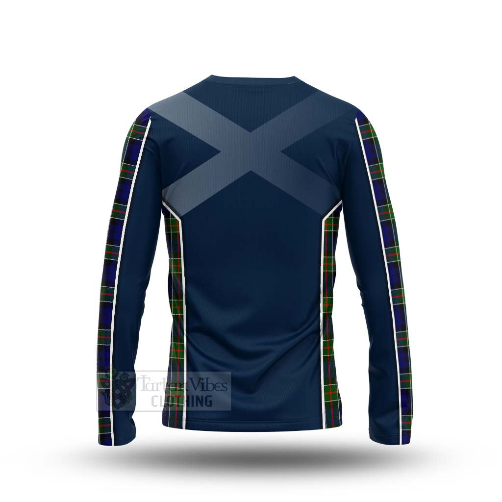 Tartan Vibes Clothing Colquhoun Tartan Long Sleeve T-Shirt with Family Crest and Scottish Thistle Vibes Sport Style