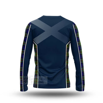 Colquhoun Tartan Long Sleeve T-Shirt with Family Crest and Scottish Thistle Vibes Sport Style