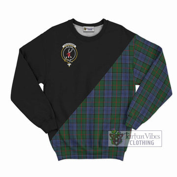 Colquhoun Tartan Sweatshirt with Family Crest and Military Logo Style