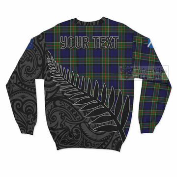 Colquhoun Crest Tartan Sweatshirt with New Zealand Silver Fern Half Style