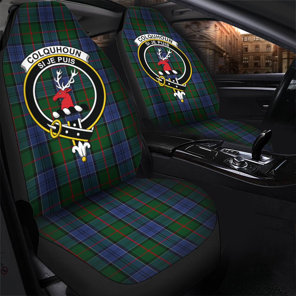 Colquhoun Tartan Car Seat Cover with Family Crest - Tartanvibesclothing