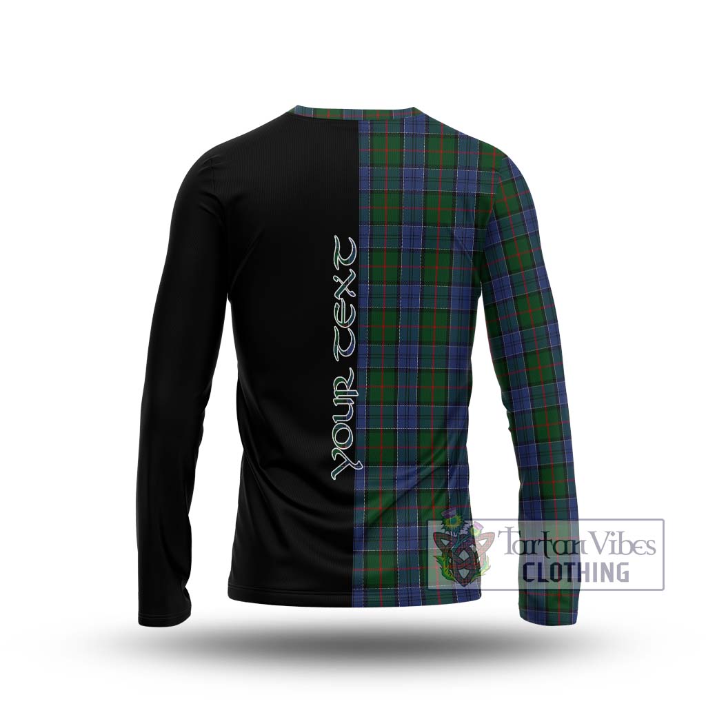 Tartan Vibes Clothing Colquhoun Tartan Long Sleeve T-Shirt with Family Crest and Half Of Me Style