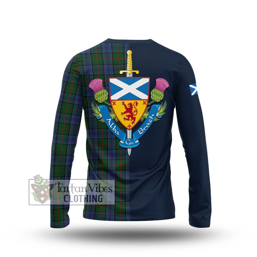 Tartan Vibes Clothing Colquhoun Tartan Long Sleeve T-Shirt with Scottish Lion Royal Arm Half Style