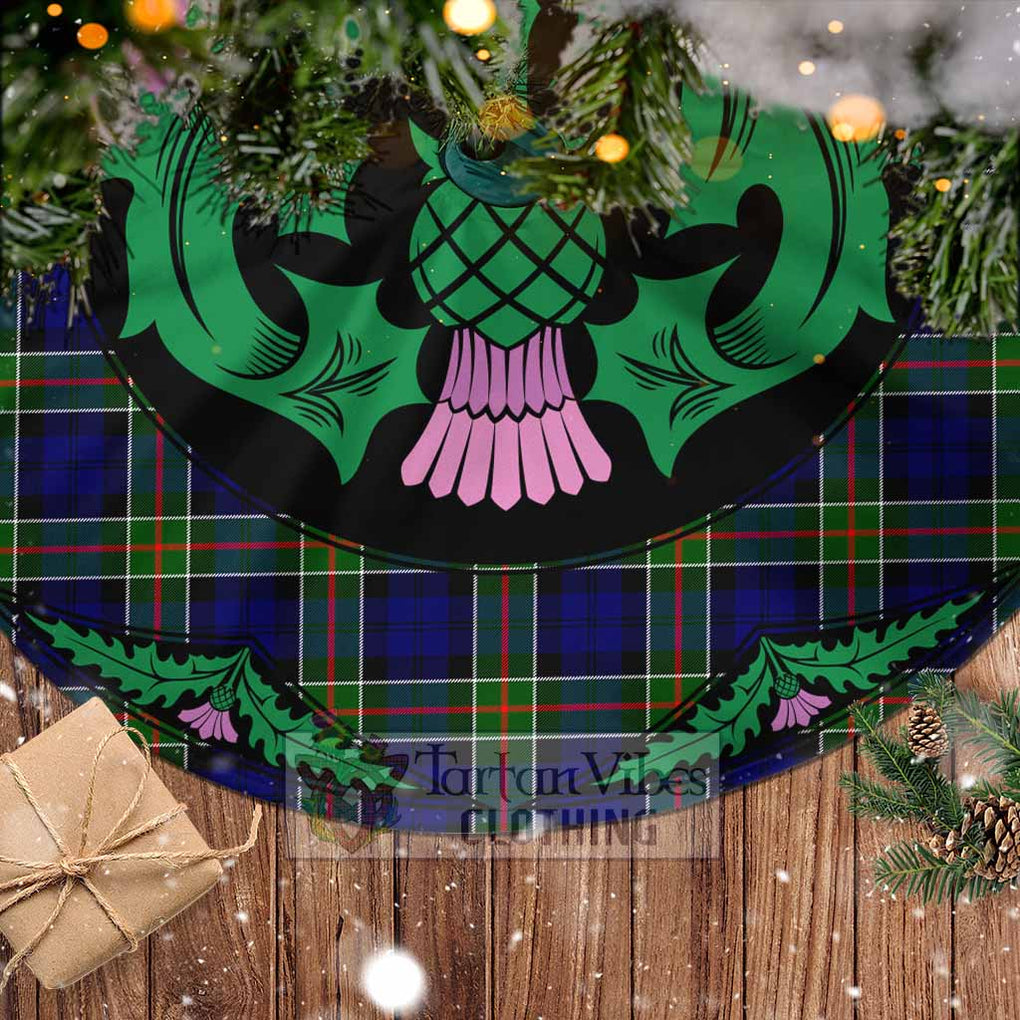 Tartan Vibes Clothing Colquhoun Tartan Christmas Tree Skirt Scottish Thistle Style