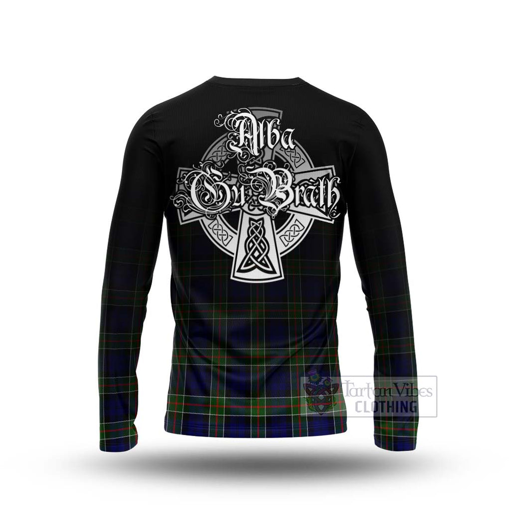 Tartan Vibes Clothing Colquhoun Tartan Long Sleeve T-Shirt Featuring Alba Gu Brath Family Crest Celtic Inspired