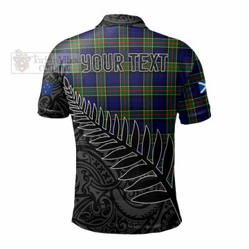 Colquhoun Crest Tartan Polo Shirt with New Zealand Silver Fern Half Style