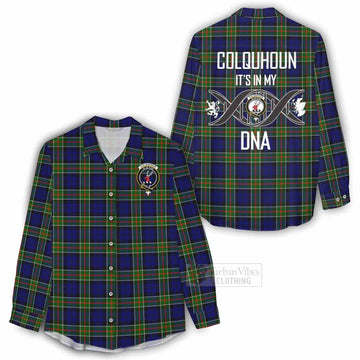 Colquhoun Tartan Women's Casual Shirt with Family Crest DNA In Me Style