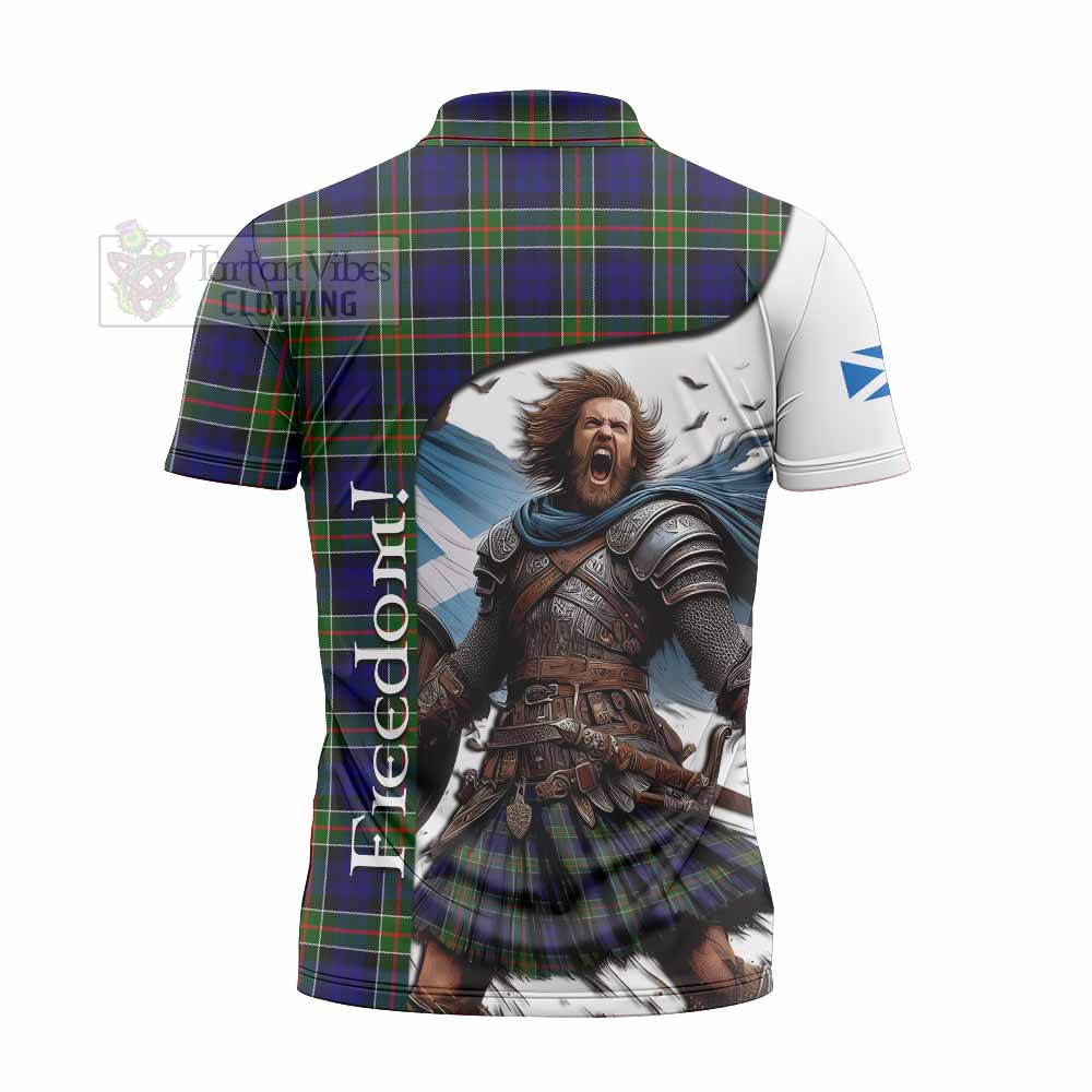 Tartan Vibes Clothing Colquhoun Crest Tartan Zipper Polo Shirt Inspired by the Freedom of Scottish Warrior