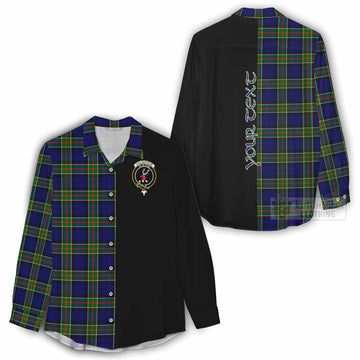 Colquhoun Tartan Women's Casual Shirt with Family Crest and Half Of Me Style