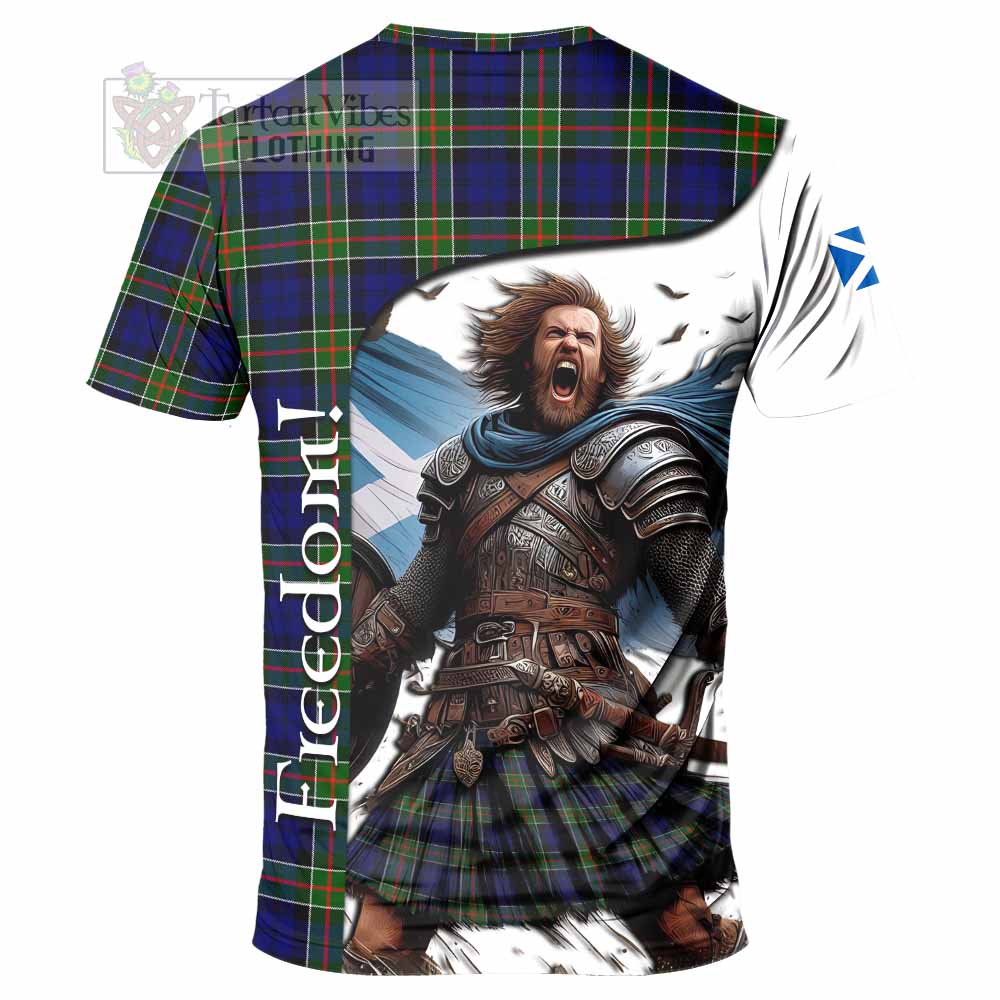 Colquhoun Crest Tartan T-Shirt Inspired by the Freedom of Scottish Warrior