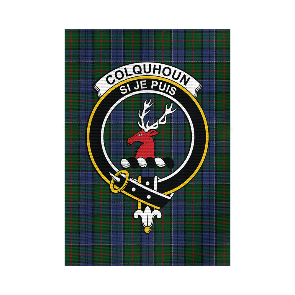 Colquhoun Tartan Flag with Family Crest - Tartan Vibes Clothing