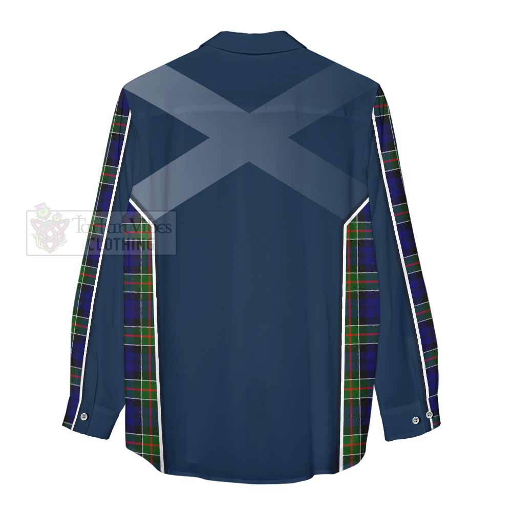 Tartan Vibes Clothing Colquhoun Tartan Women's Casual Shirt with Family Crest and Lion Rampant Vibes Sport Style