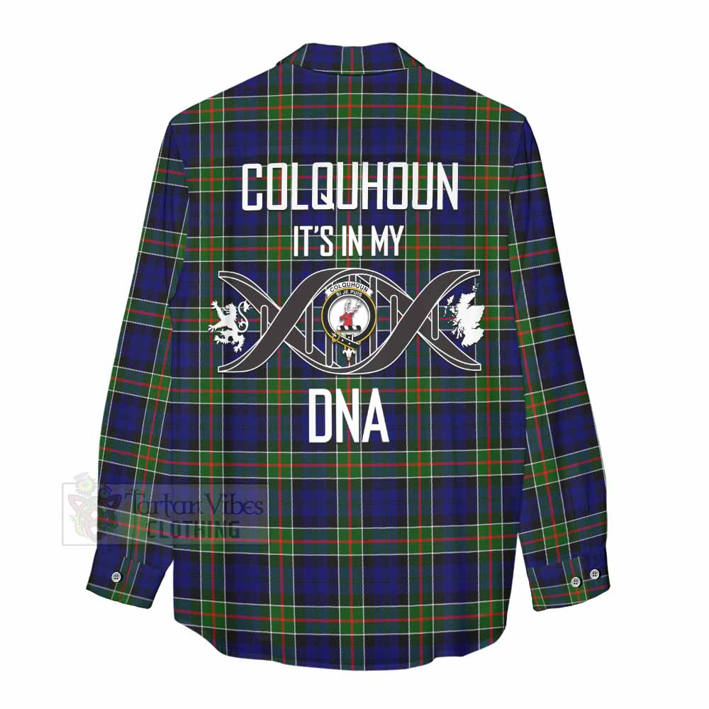 Tartan Vibes Clothing Colquhoun Tartan Women's Casual Shirt with Family Crest DNA In Me Style