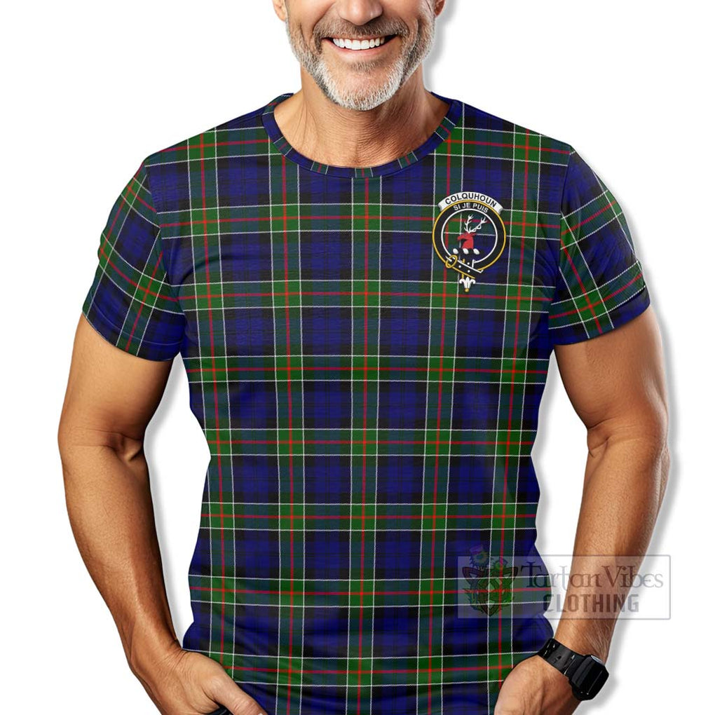 Tartan Vibes Clothing Colquhoun Tartan T-Shirt with Family Crest Celtic Skull Style