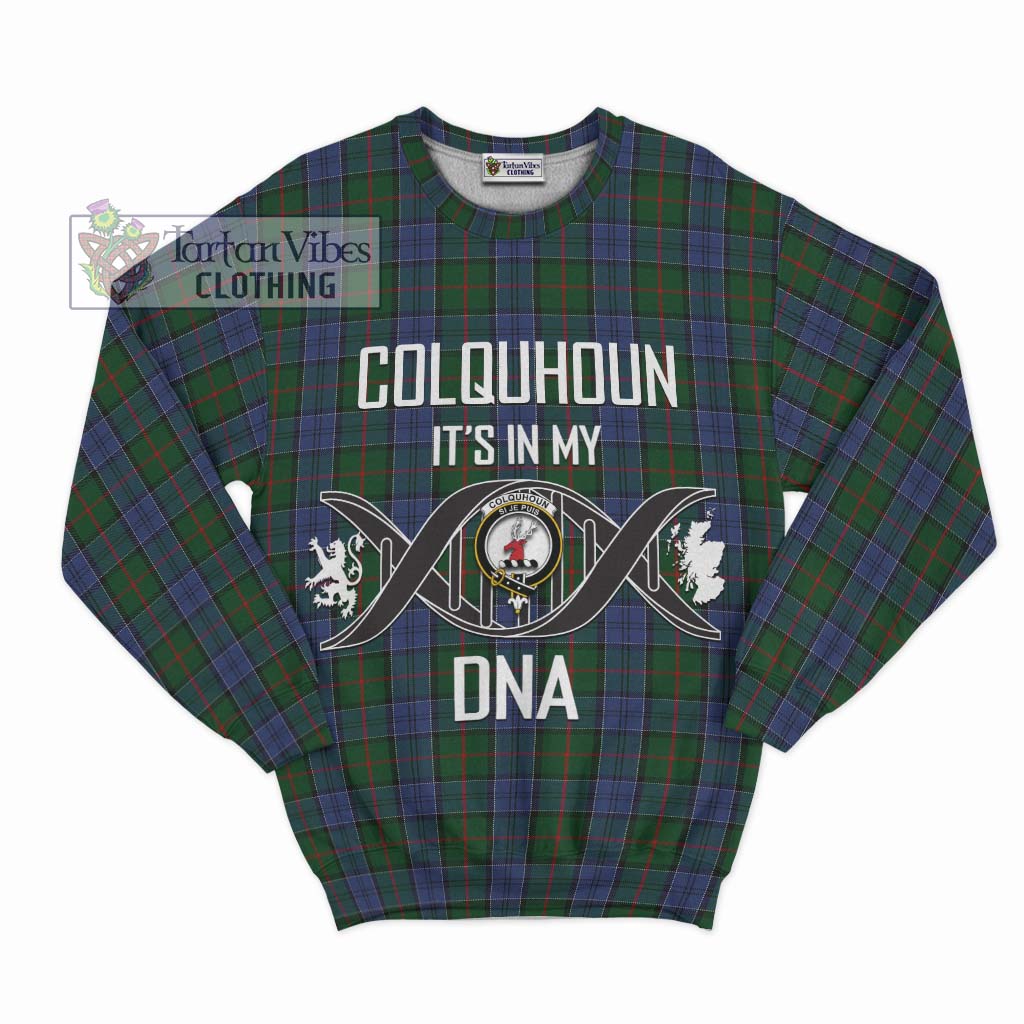 Tartan Vibes Clothing Colquhoun Tartan Sweatshirt with Family Crest DNA In Me Style