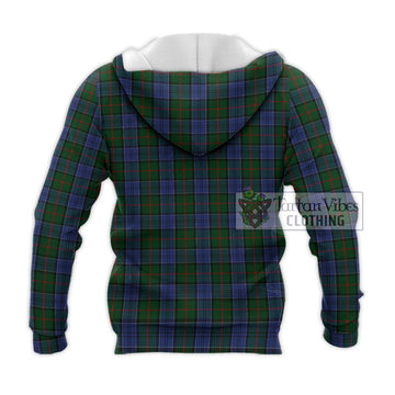 Colquhoun Tartan Knitted Hoodie with Family Crest DNA In Me Style