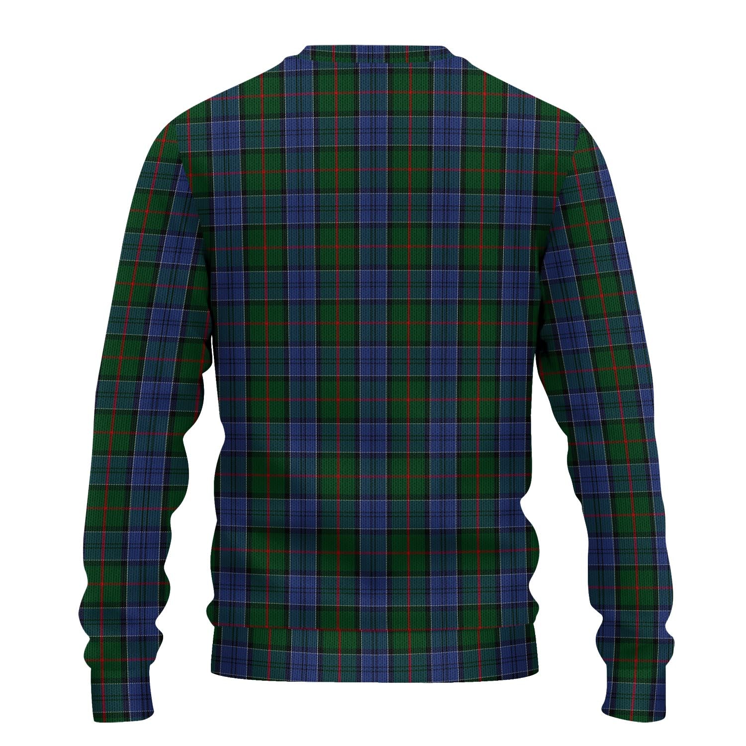 Colquhoun Tartan Knitted Sweater with Family Crest - Tartanvibesclothing