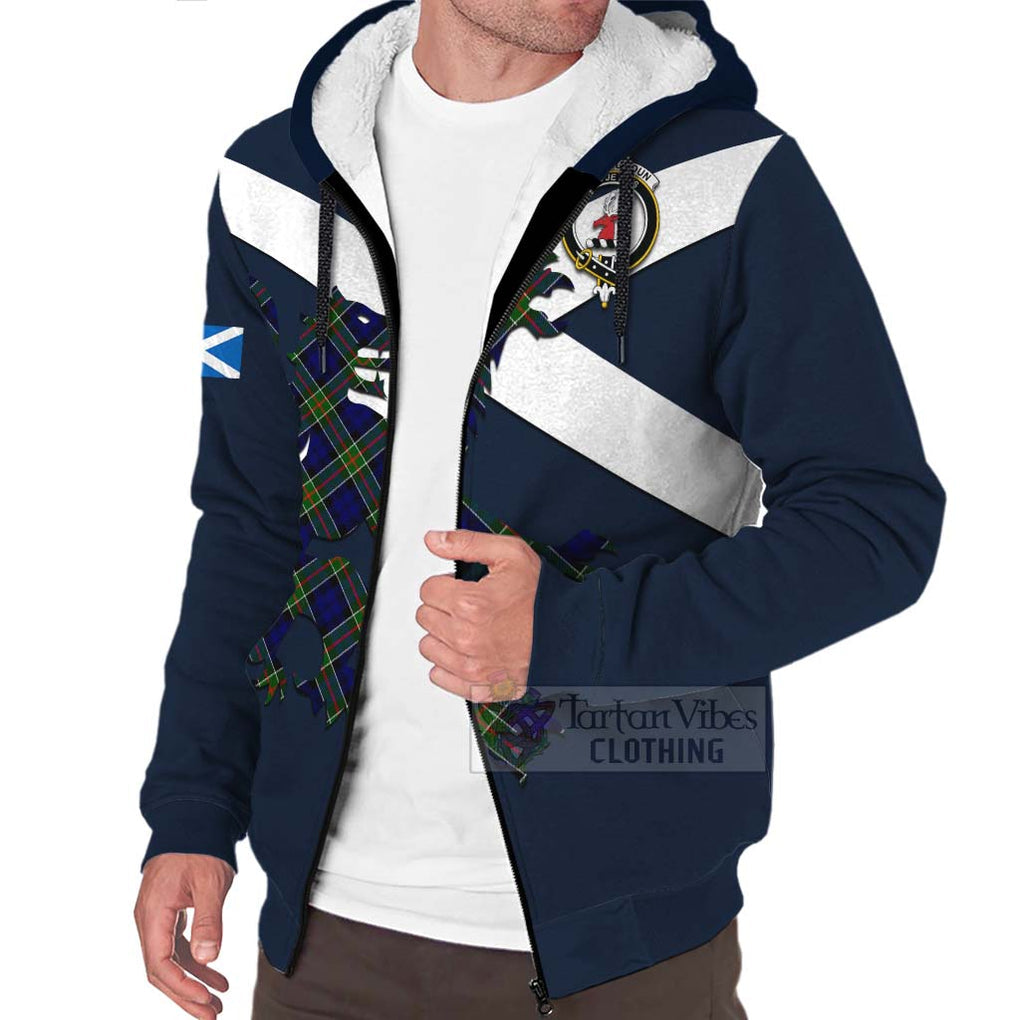 Tartan Vibes Clothing Colquhoun Tartan Lion Rampant Sherpa Hoodie – Proudly Display Your Heritage with Alba Gu Brath and Clan Name