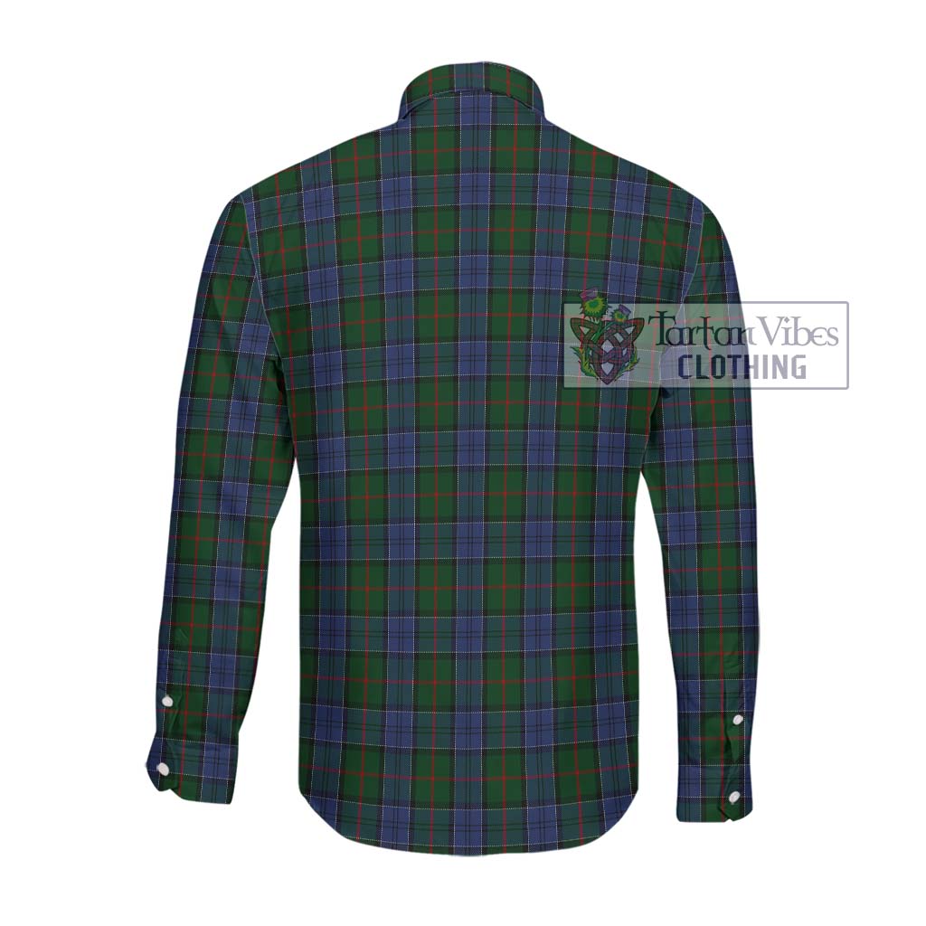 Tartan Vibes Clothing Colquhoun Tartan Long Sleeve Button Shirt with Family Crest DNA In Me Style