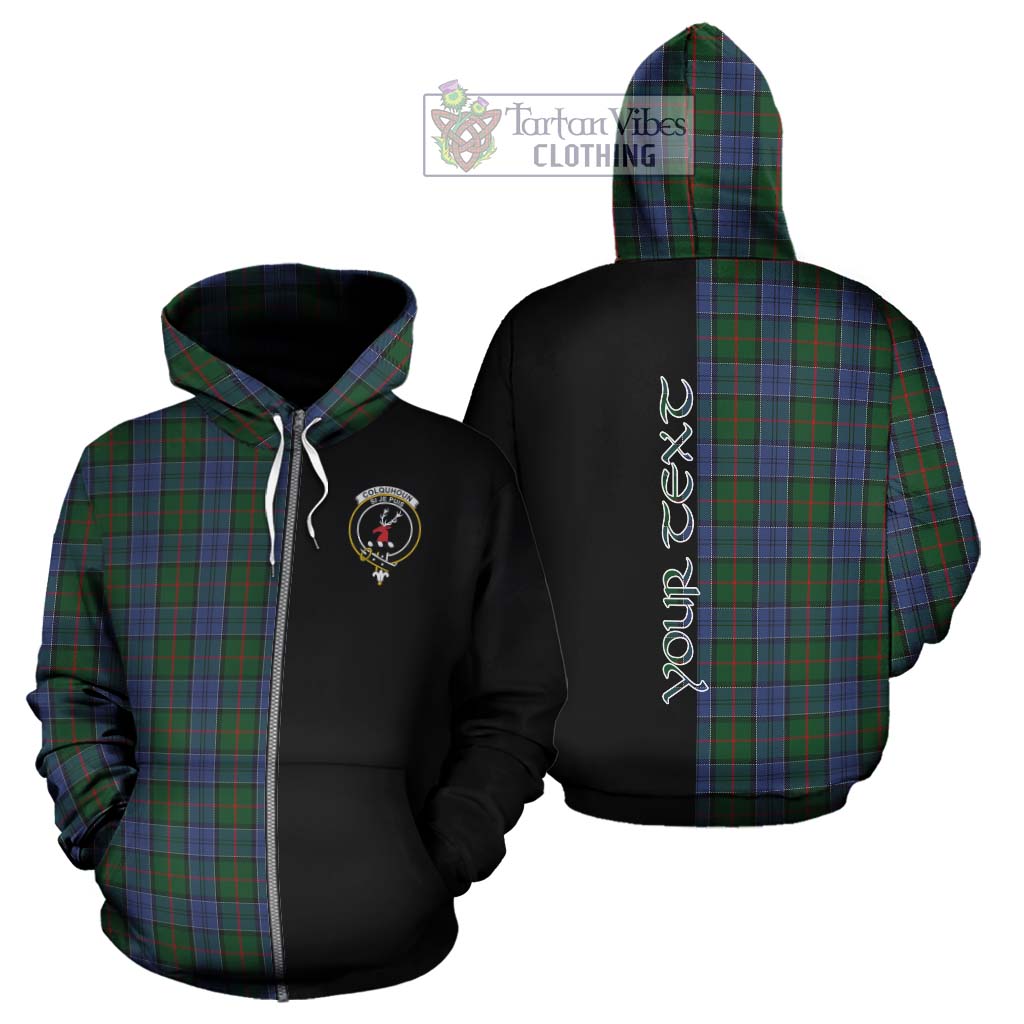 Tartan Vibes Clothing Colquhoun Tartan Hoodie with Family Crest and Half Of Me Style