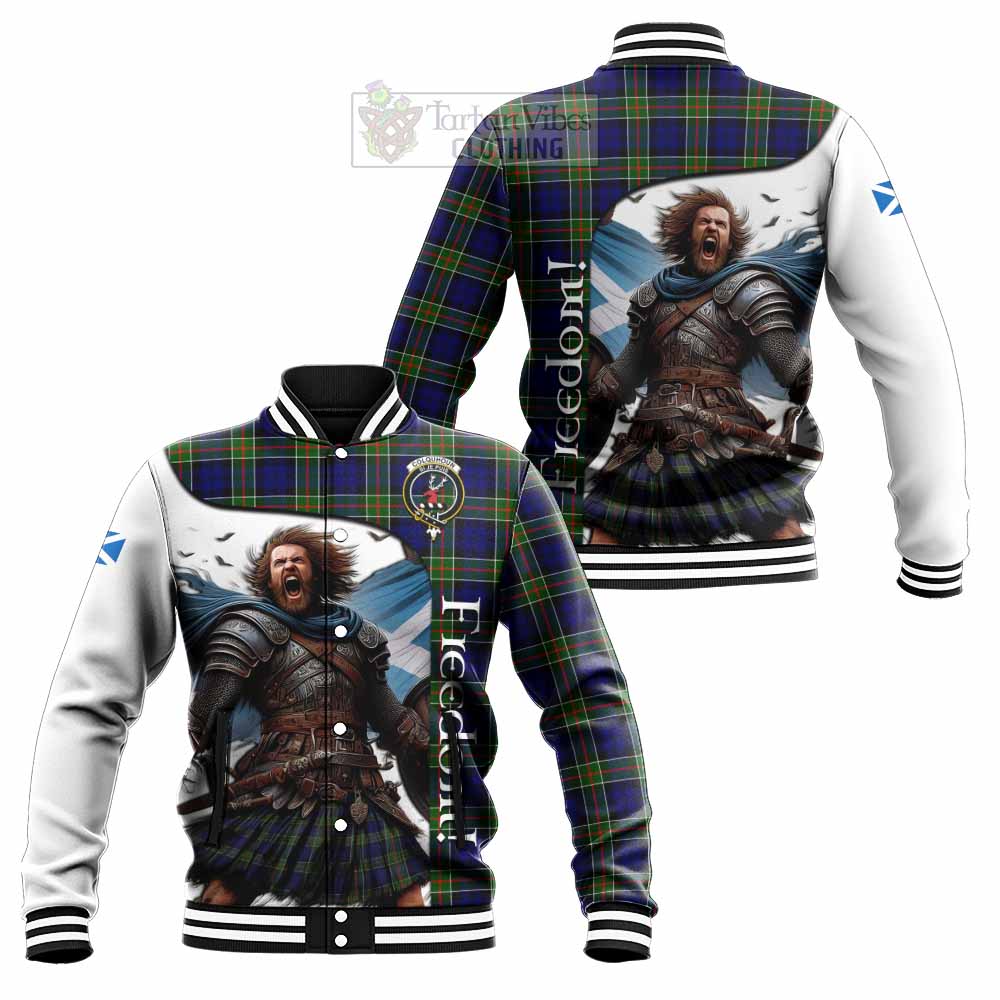 Tartan Vibes Clothing Colquhoun Crest Tartan Baseball Jacket Inspired by the Freedom of Scottish Warrior