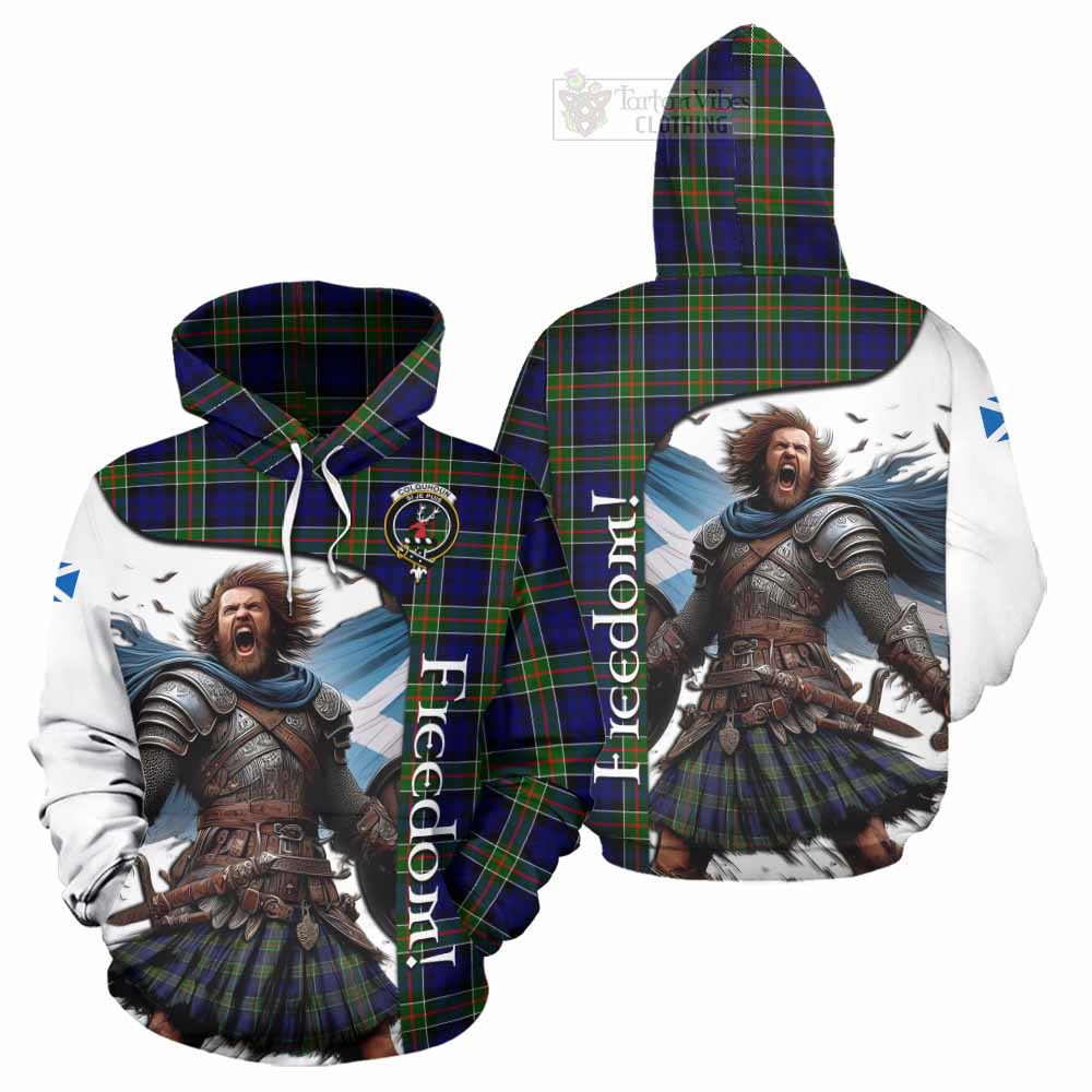 Tartan Vibes Clothing Colquhoun Crest Tartan Hoodie Inspired by the Freedom of Scottish Warrior