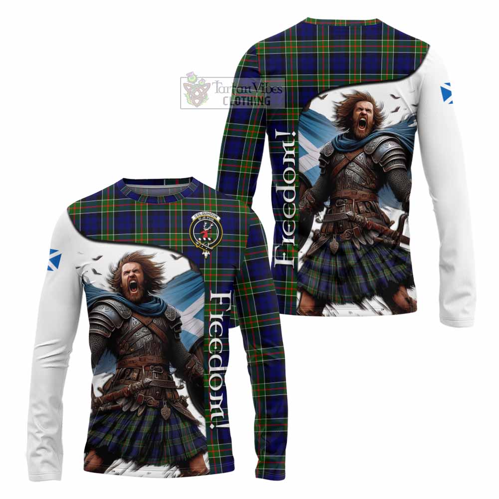 Tartan Vibes Clothing Colquhoun Crest Tartan Long Sleeve T-Shirt Inspired by the Freedom of Scottish Warrior