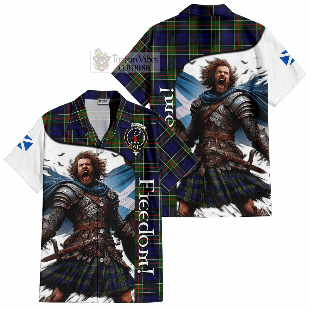 Tartan Vibes Clothing Colquhoun Crest Tartan Short Sleeve Button Shirt Inspired by the Freedom of Scottish Warrior