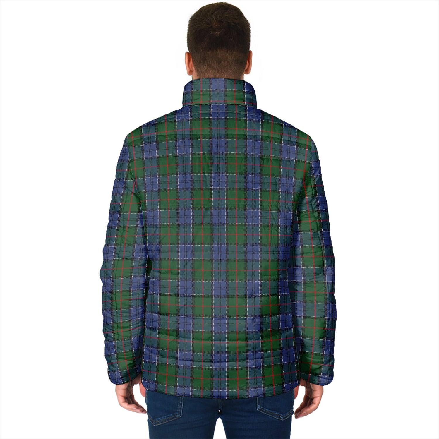 Colquhoun Tartan Padded Jacket with Family Crest - Tartan Vibes Clothing