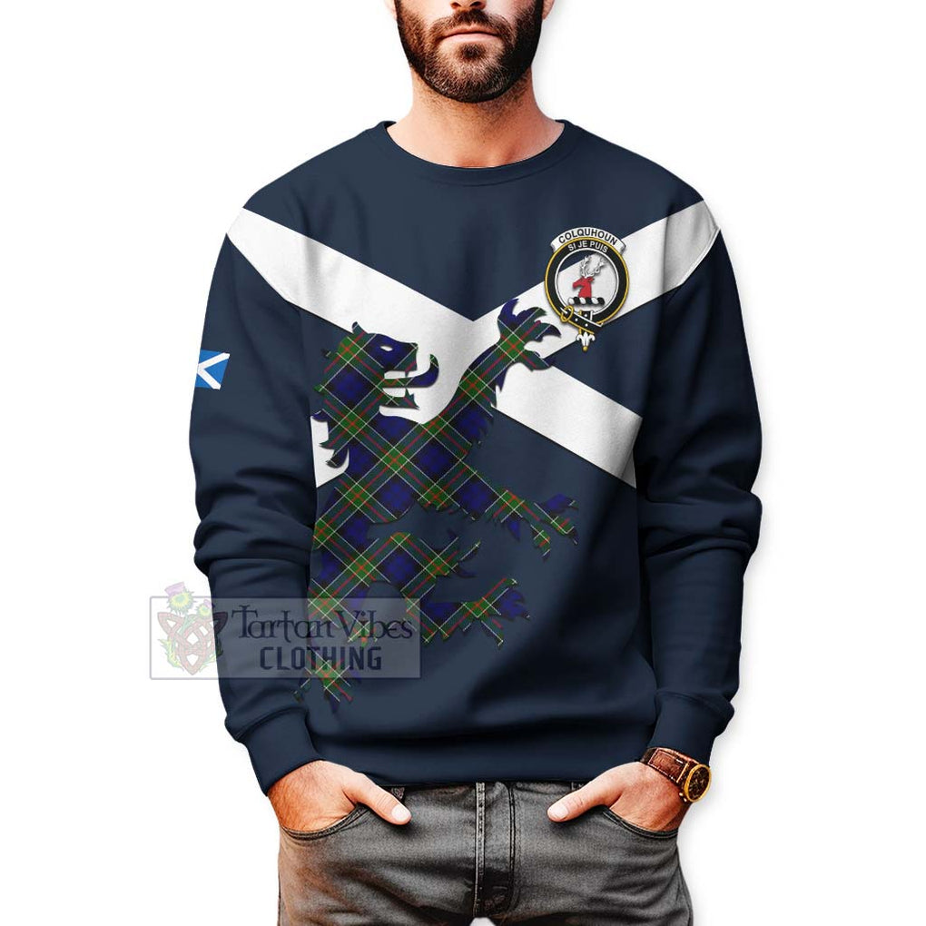 Tartan Vibes Clothing Colquhoun Tartan Lion Rampant Sweatshirt – Proudly Display Your Heritage with Alba Gu Brath and Clan Name