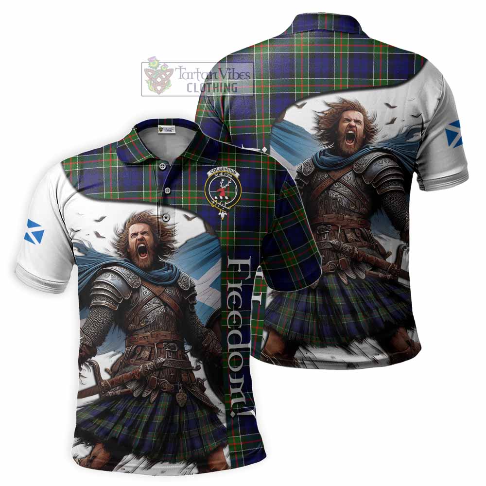 Tartan Vibes Clothing Colquhoun Crest Tartan Polo Shirt Inspired by the Freedom of Scottish Warrior