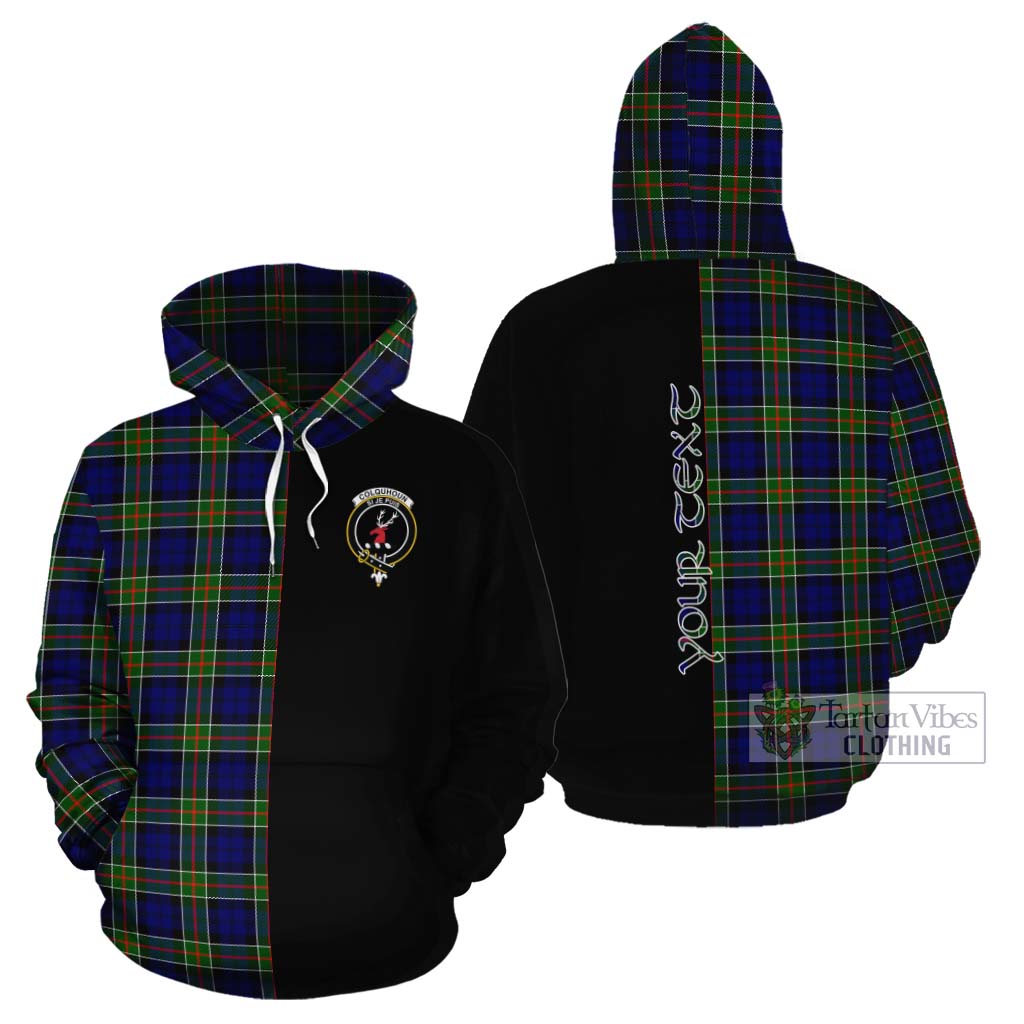 Tartan Vibes Clothing Colquhoun Tartan Cotton Hoodie with Family Crest and Half Of Me Style