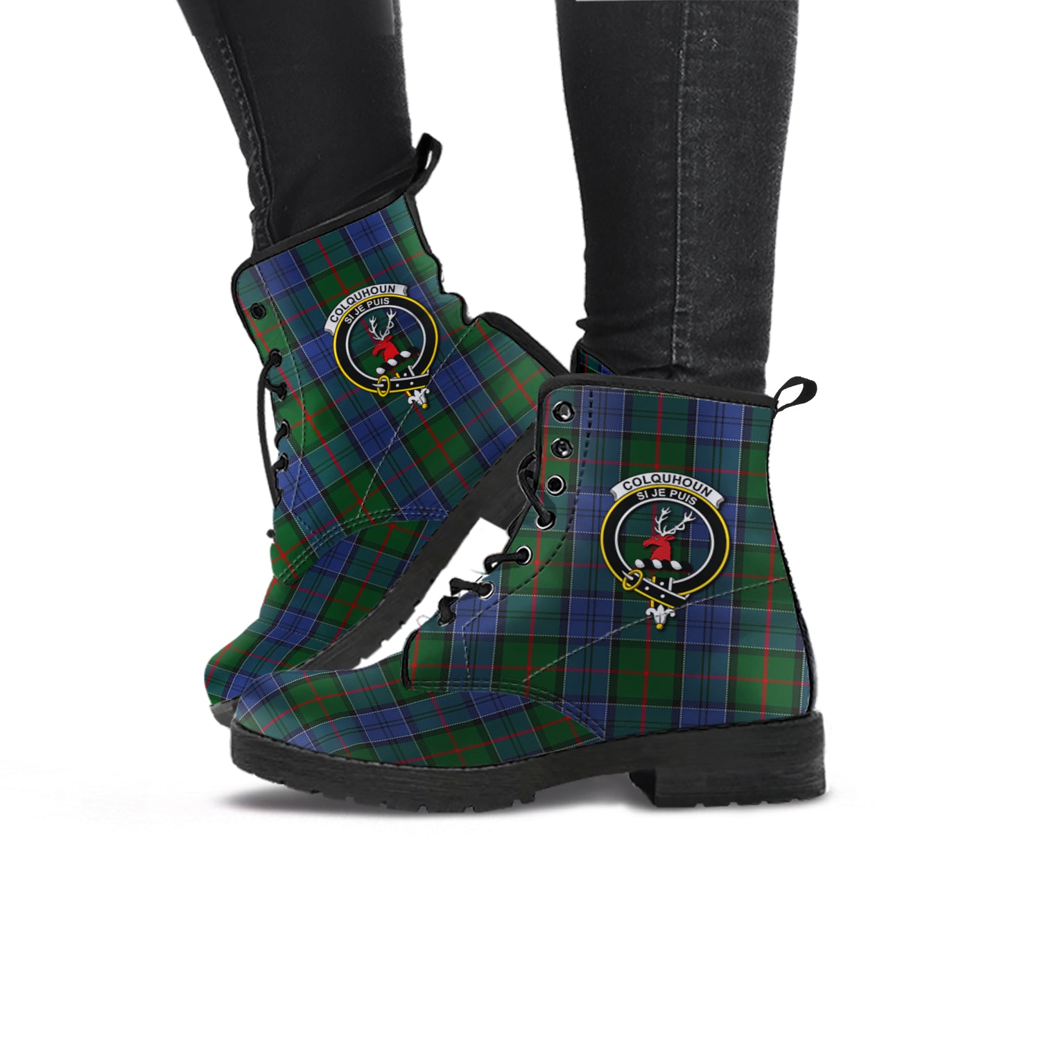 colquhoun-tartan-leather-boots-with-family-crest