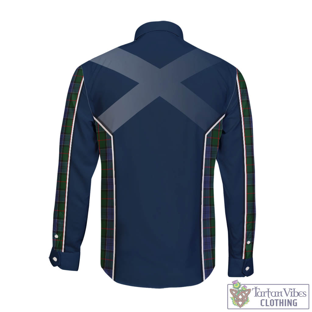 Tartan Vibes Clothing Colquhoun Tartan Long Sleeve Button Up Shirt with Family Crest and Lion Rampant Vibes Sport Style