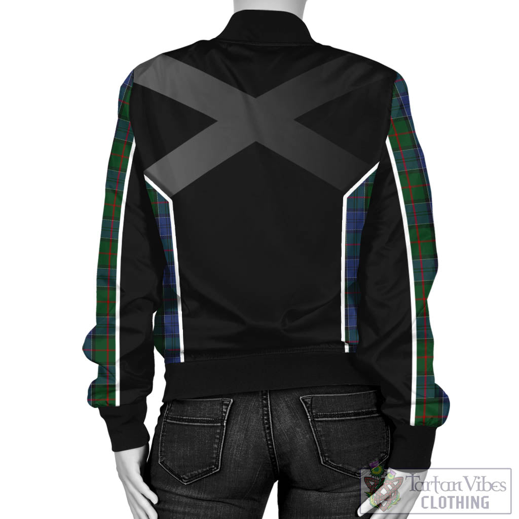 Tartan Vibes Clothing Colquhoun Tartan Bomber Jacket with Family Crest and Scottish Thistle Vibes Sport Style