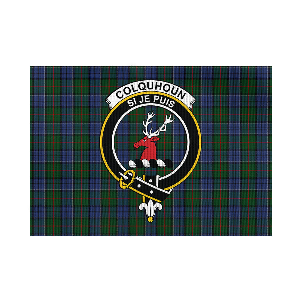 Colquhoun Tartan Flag with Family Crest - Tartan Vibes Clothing