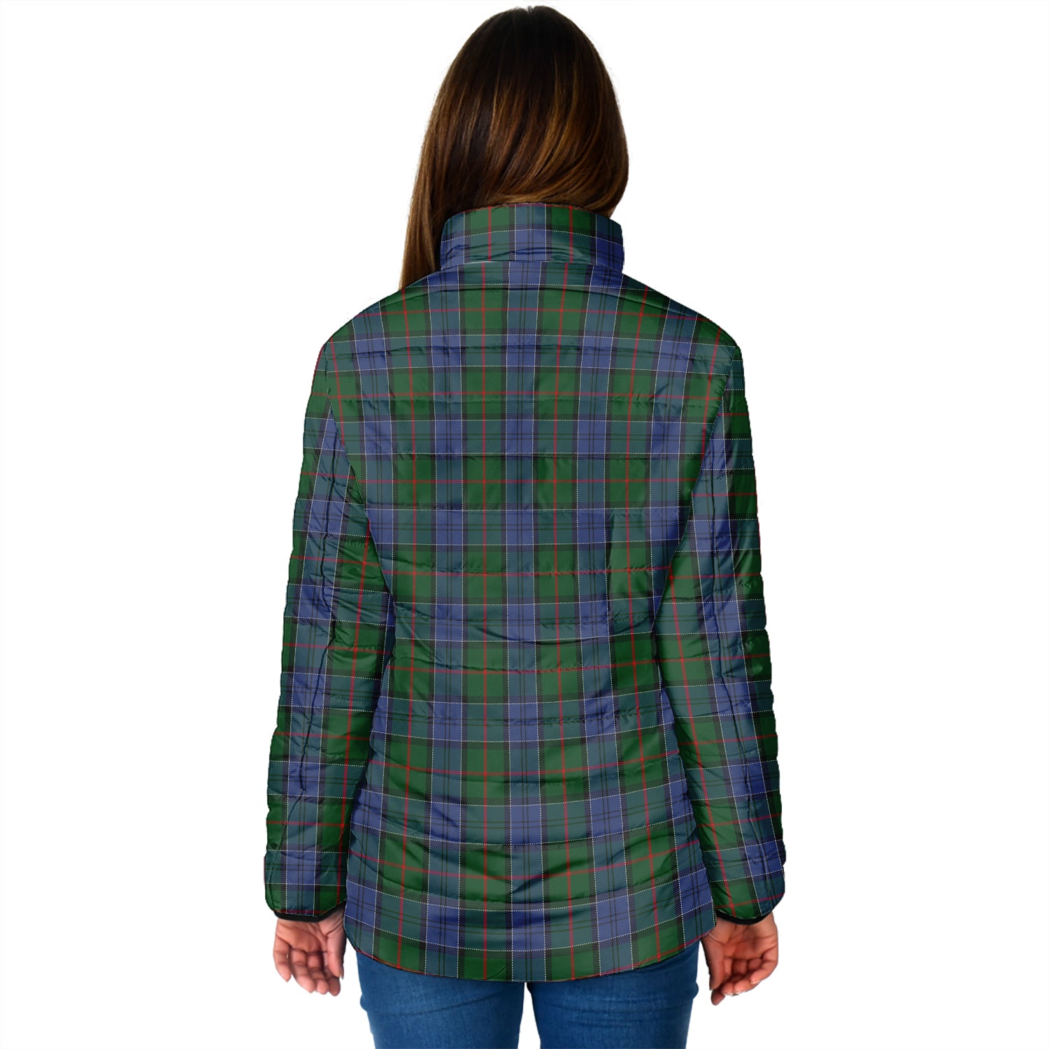 Colquhoun Tartan Padded Jacket with Family Crest - Tartan Vibes Clothing