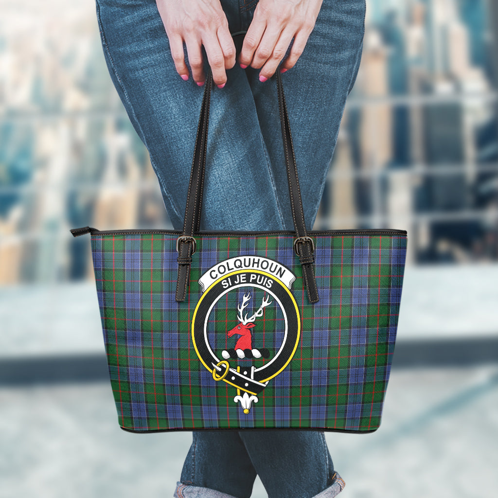 colquhoun-tartan-leather-tote-bag-with-family-crest